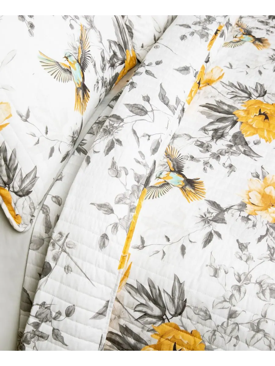 Комплект постельного белья Penrose Floral из 3 предметов, размер Full/Queen Lush Décor — изображение 5 из 7, желтый