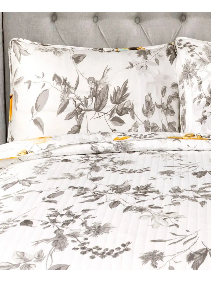 Комплект постельного белья Penrose Floral из 3 предметов, размер Full/Queen Lush Décor — изображение 6 из 7, желтый