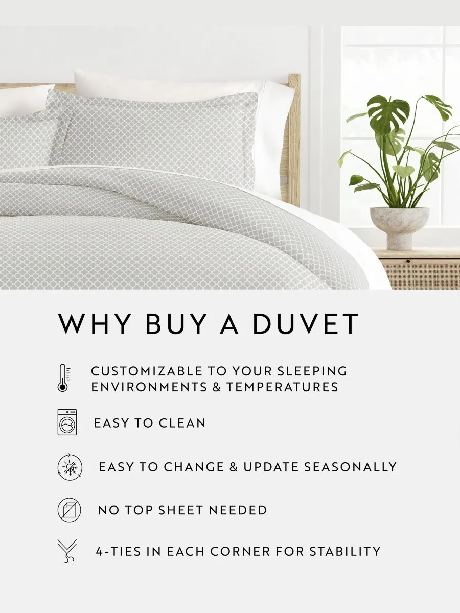 Комплект постельного белья Elegant Designs с узором, размер Twin/Twin XL ienjoy Home — изображение 3 из 10, серый