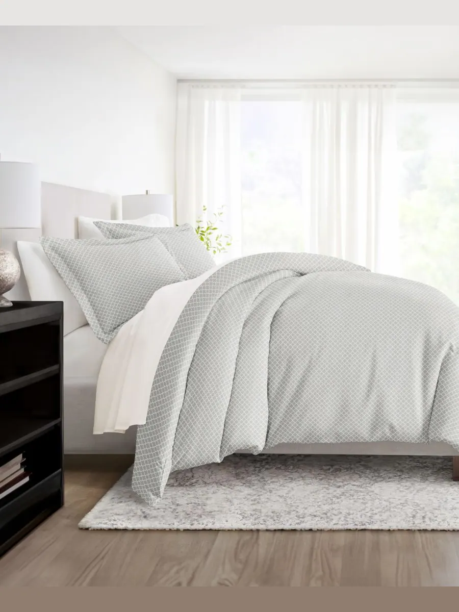 Комплект постельного белья Elegant Designs с узором, размер Twin/Twin XL ienjoy Home — изображение 7 из 10, серый