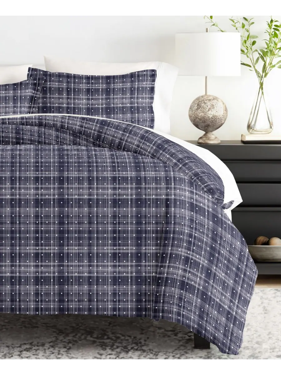 Комплект постельного белья Elegant Designs с узором, размер Twin/Twin XL Ienjoy Home — изображение 8 из 9, темно-синий