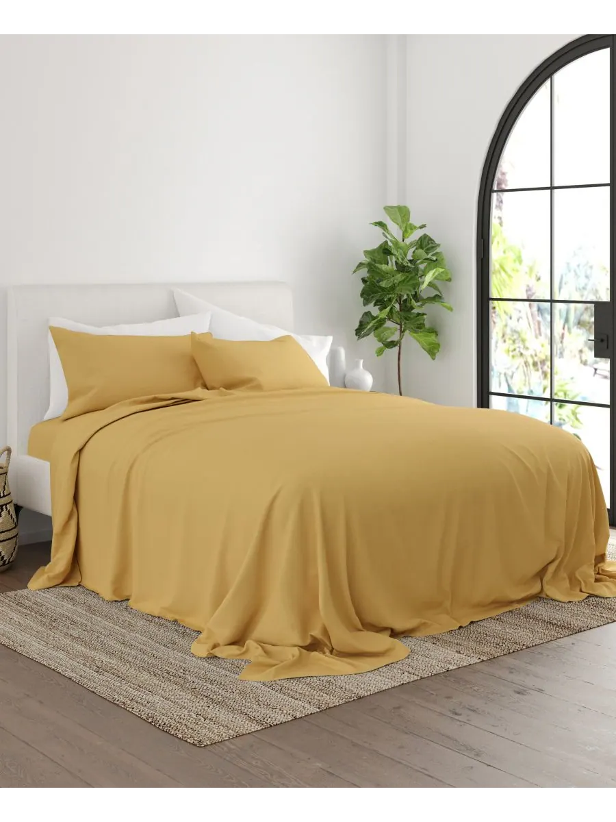 Комплект постельного белья Style Simplified из 4 предметов, размер California King Ienjoy Home — изображение 3 из 6, золото