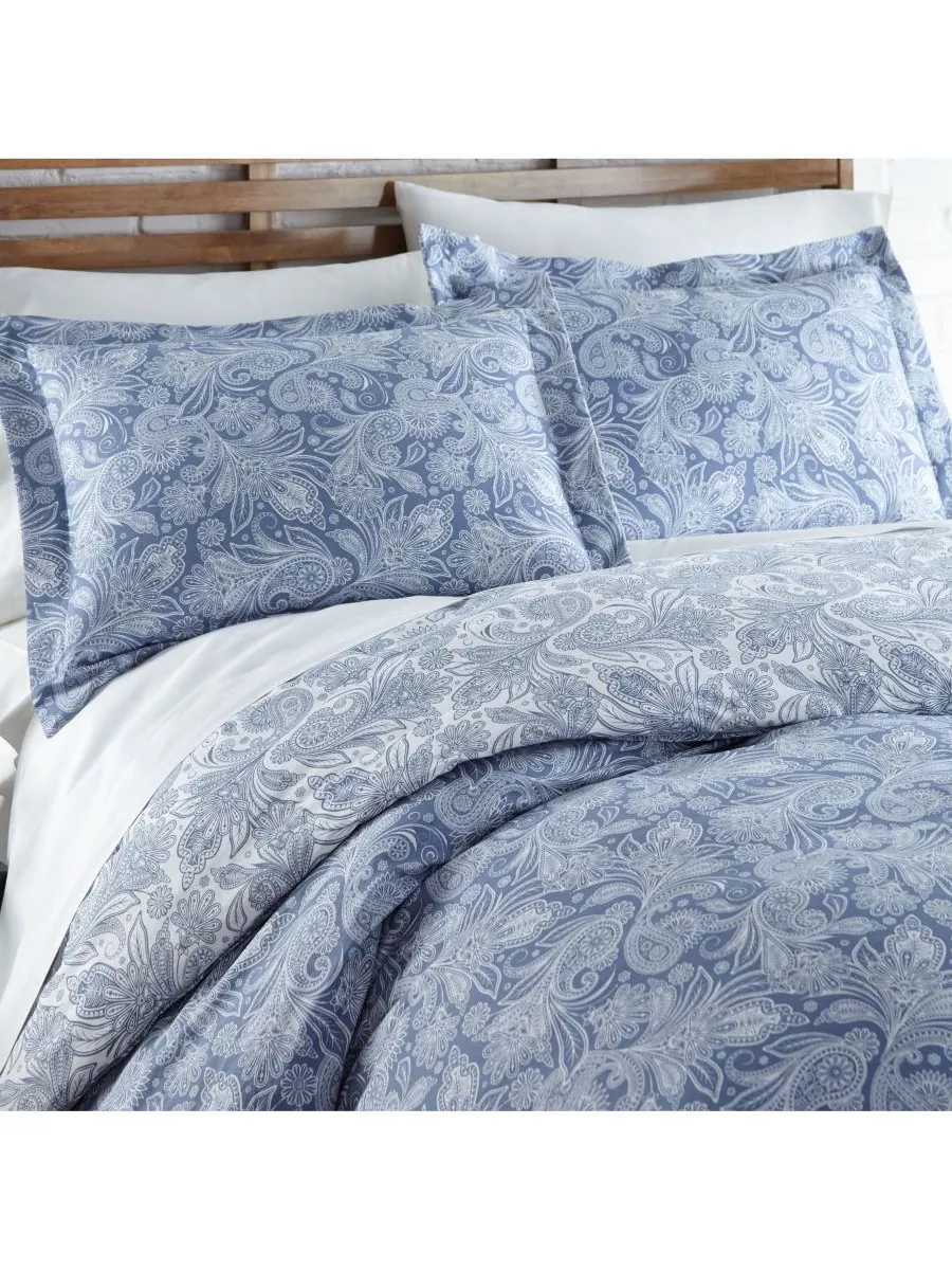 Комплект постельного белья Perfect Paisley из 3 предметов, размер Twin/Twin XL Southshore Fine — изображение 1 из 2, синий