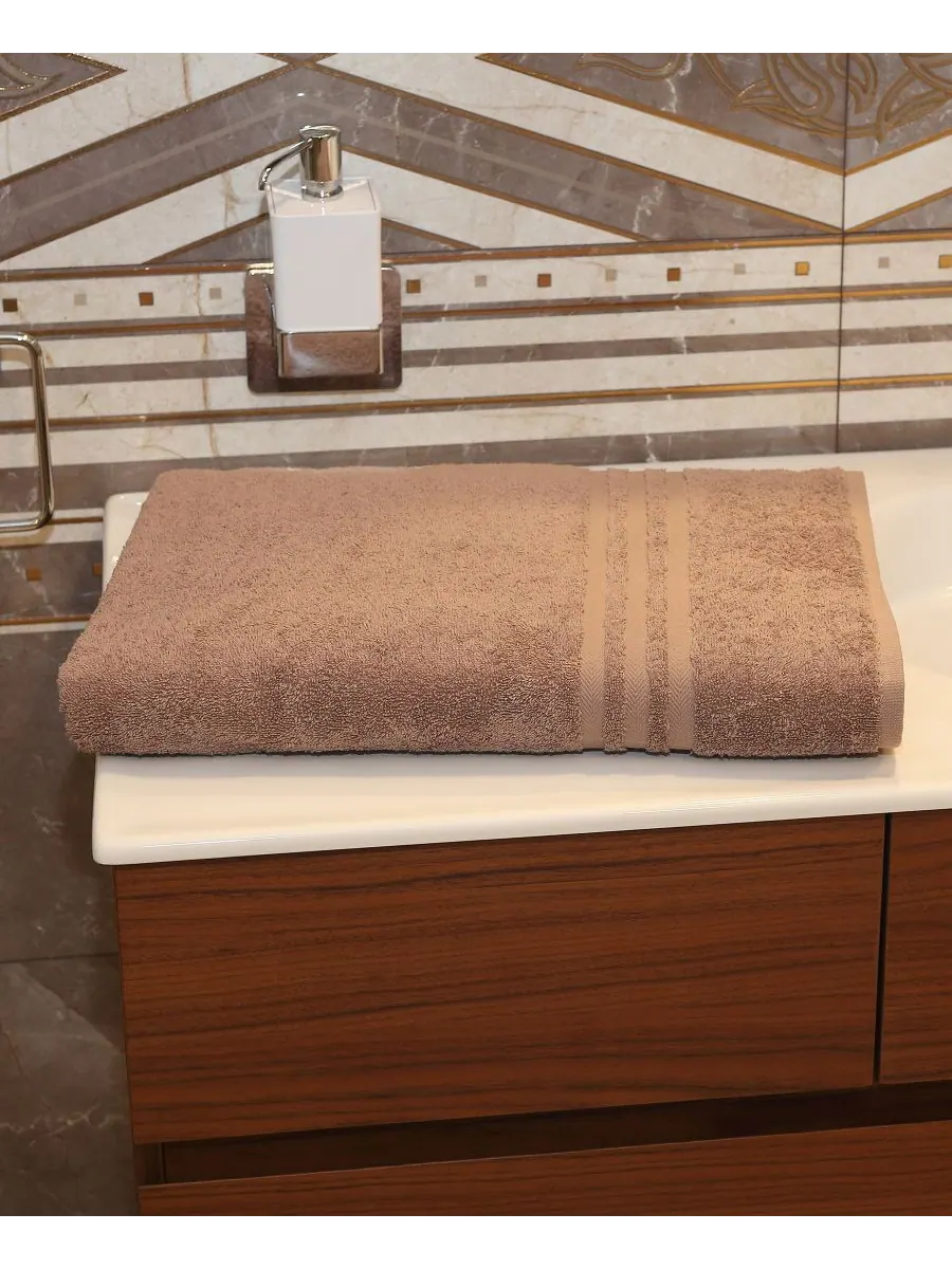 Банное полотенце denzi Linum Home — изображение 2 из 2, коричневый