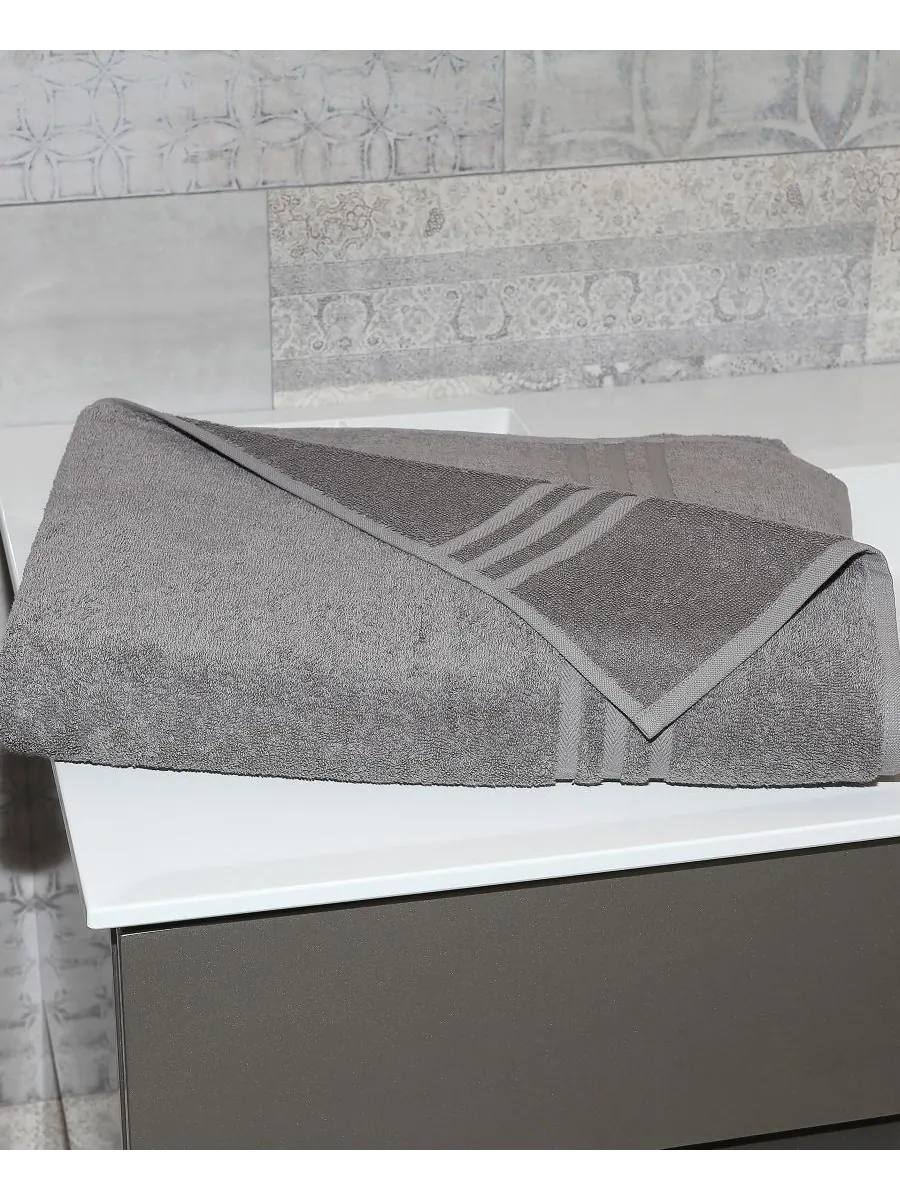 Банное полотенце denzi Linum Home — изображение 2 из 2, серый