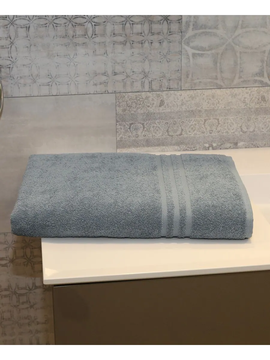 Банное полотенце denzi Linum Home — изображение 2 из 4, светлый синий