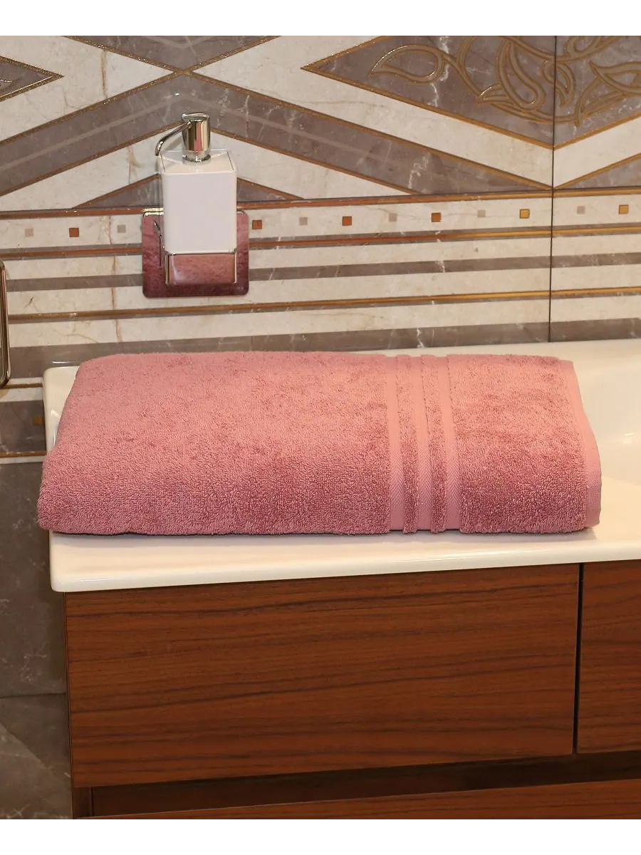 Банное полотенце denzi Linum Home — изображение 2 из 3, розовый