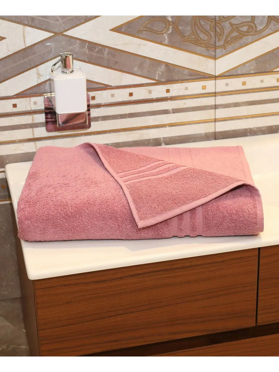 Банное полотенце denzi Linum Home — изображение 3 из 3, розовый