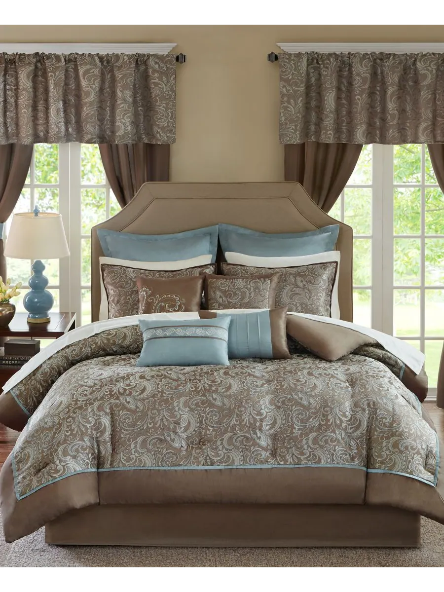 Комплект мебели brystol из 24 предметов, размер queen. Madison Park Essentials — коричневый