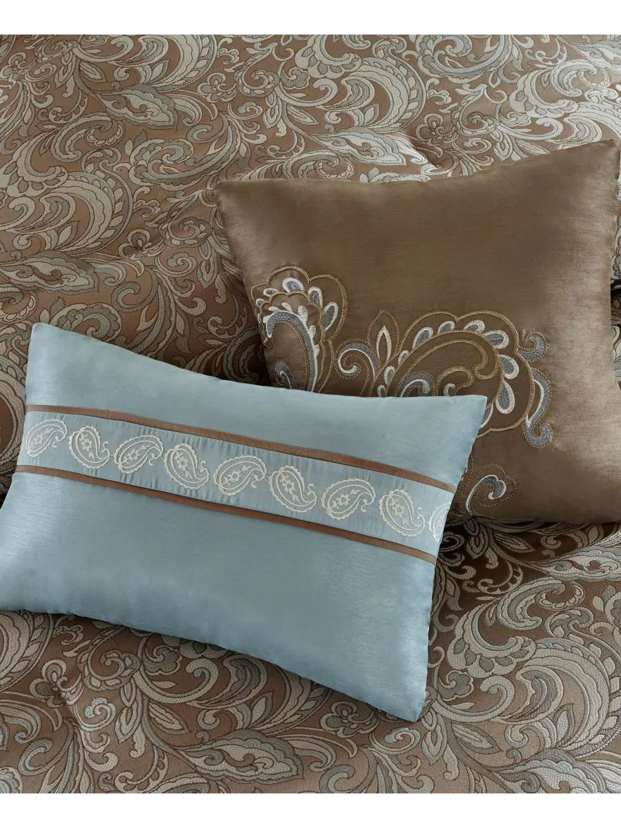 Комплект мебели brystol из 24 предметов, размер queen. Madison Park Essentials — изображение 12 из 17, синий/коричневый