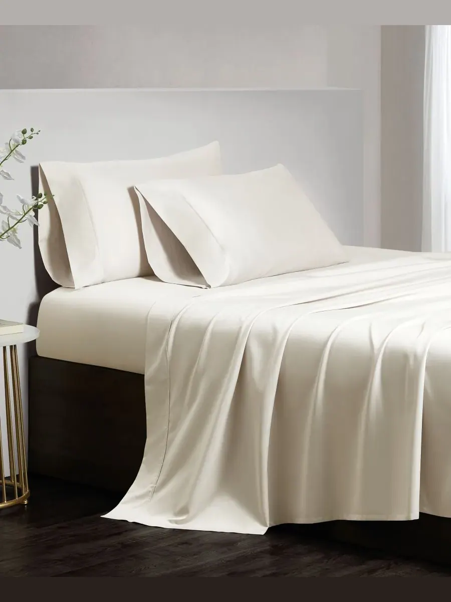 Комплект постельного белья Luxe из 4 предметов, 100% египетский хлопок, плотность ткани 700 TC — белый