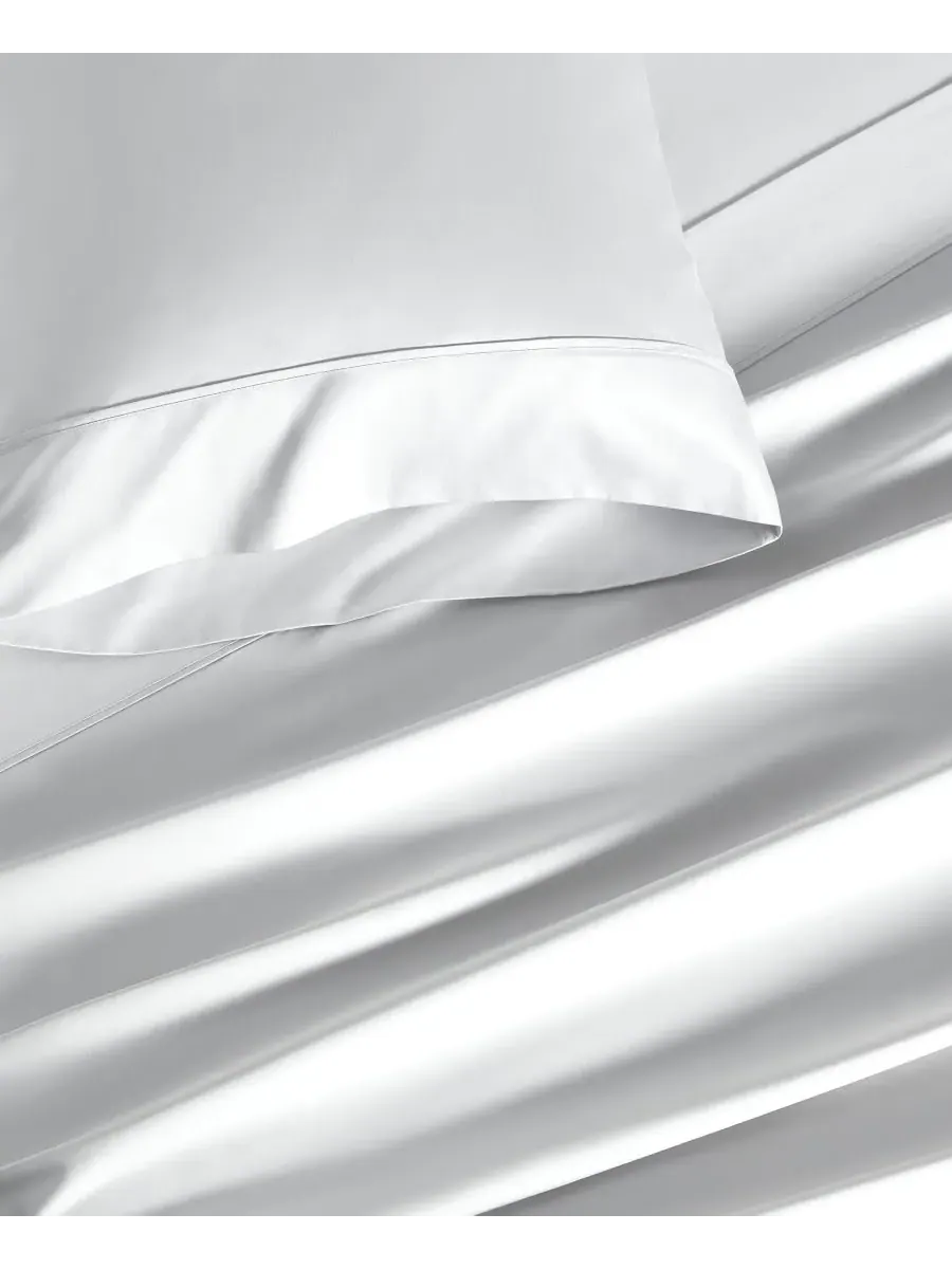 Комплект постельного белья Luxe из 4 предметов, 100% египетский хлопок, плотность ткани 700 TC — изображение 3 из 6, белый