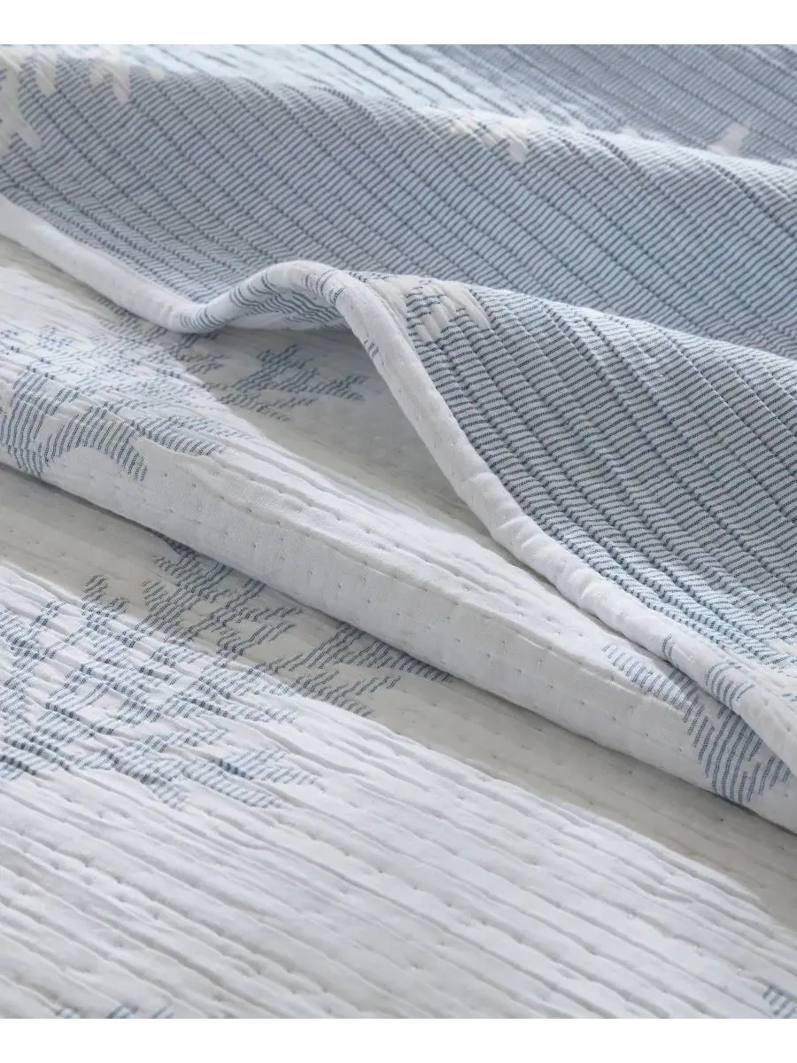 Набор стеганых покрывал Mia Coral Jacquard Reversible Harbor House — изображение 12 из 12, синий