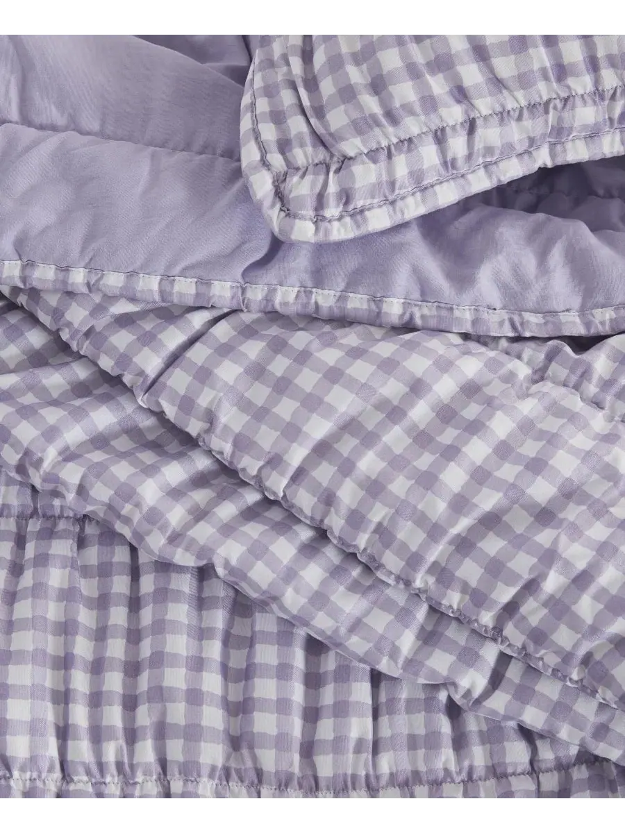 Стеганое покрывало с наволочками Gingham Linery & Co — изображение 2 из 7, фиолетовый