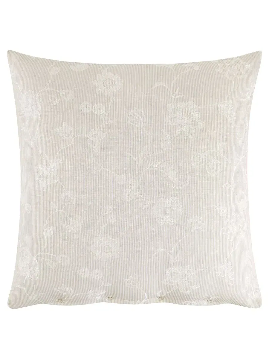 Наволочка-чехол Eden Embroided Floral Sham — бежевый