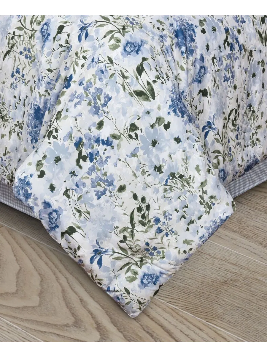 Комплект постельного белья Kourtney Floral из 4 предметов, размер King Royal Court — изображение 2 из 6, синий
