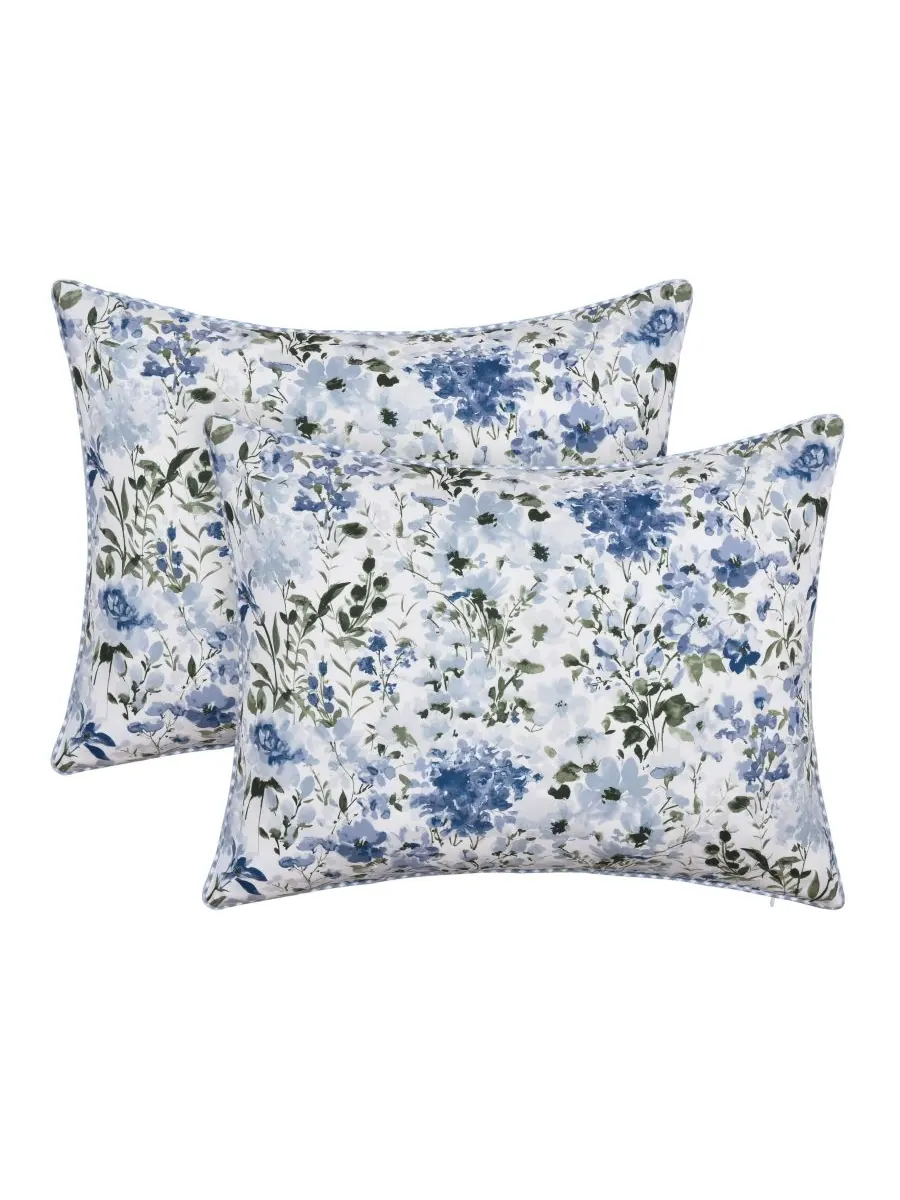 Комплект постельного белья Kourtney Floral из 4 предметов, размер King Royal Court — изображение 6 из 6, синий