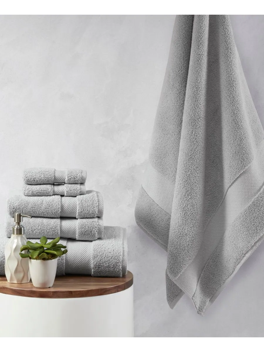 Набор банных полотенец Splendor Cotton, 6 предметов Madison Park Signature — изображение 3 из 7, серый