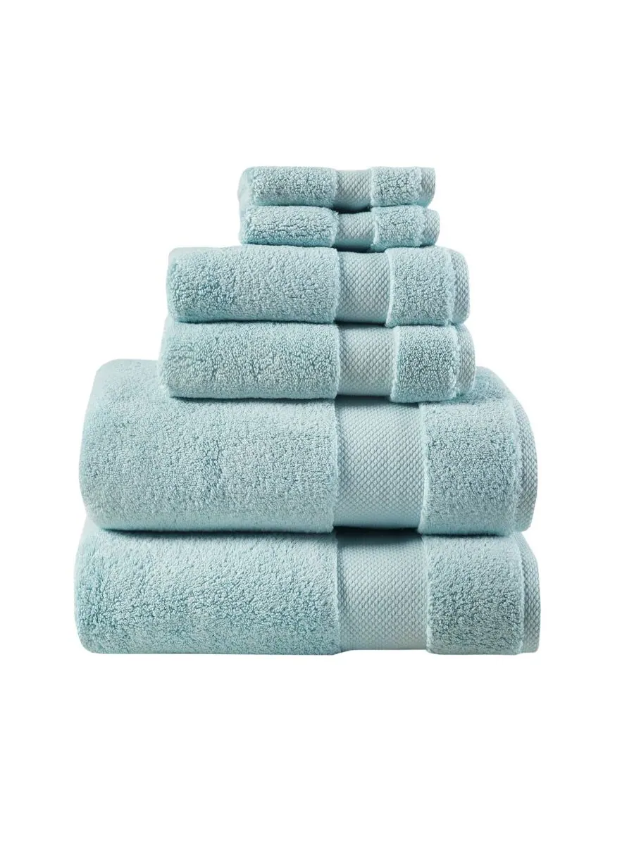 Набор банных полотенец Splendor Cotton, 6 предметов Madison Park Signature — изображение 1 из 7, синий