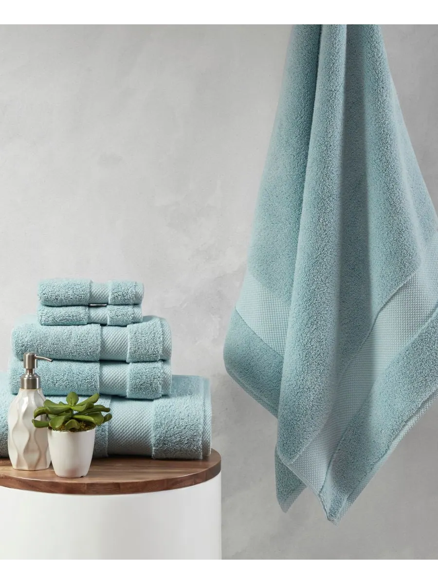 Набор банных полотенец Splendor Cotton, 6 предметов Madison Park Signature — изображение 3 из 7, синий