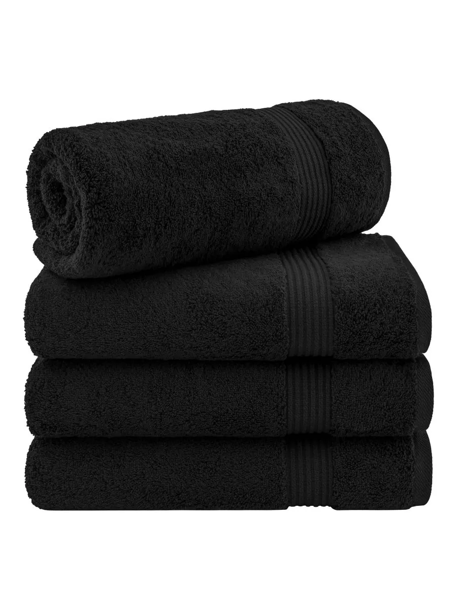 Набор банных полотенец Bekos Premium из 100% турецкого хлопка, 4 предмета American Soft Linen — изображение 1 из 5, черный