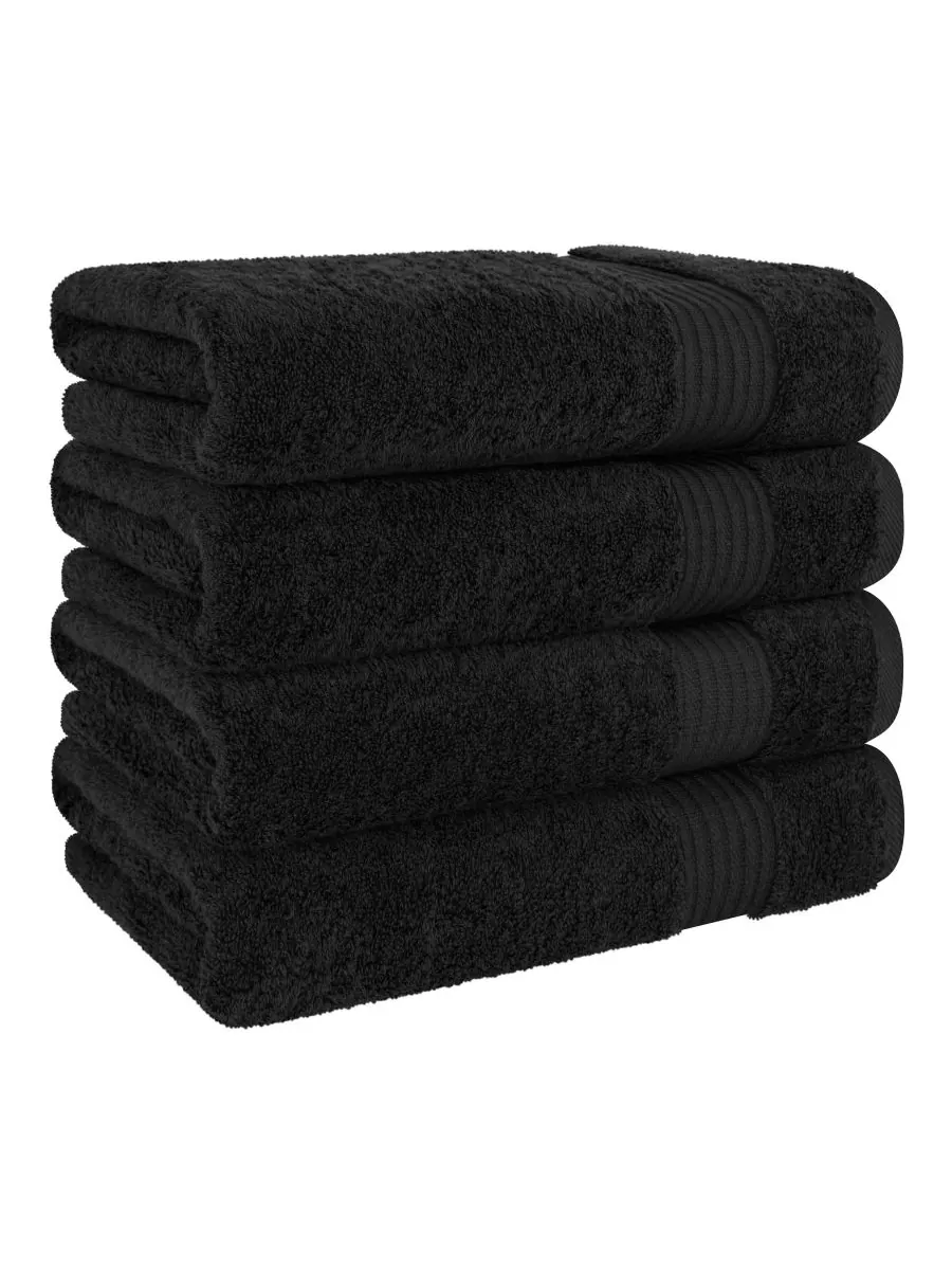 Набор банных полотенец Bekos Premium из 100% турецкого хлопка, 4 предмета American Soft Linen — изображение 4 из 5, черный