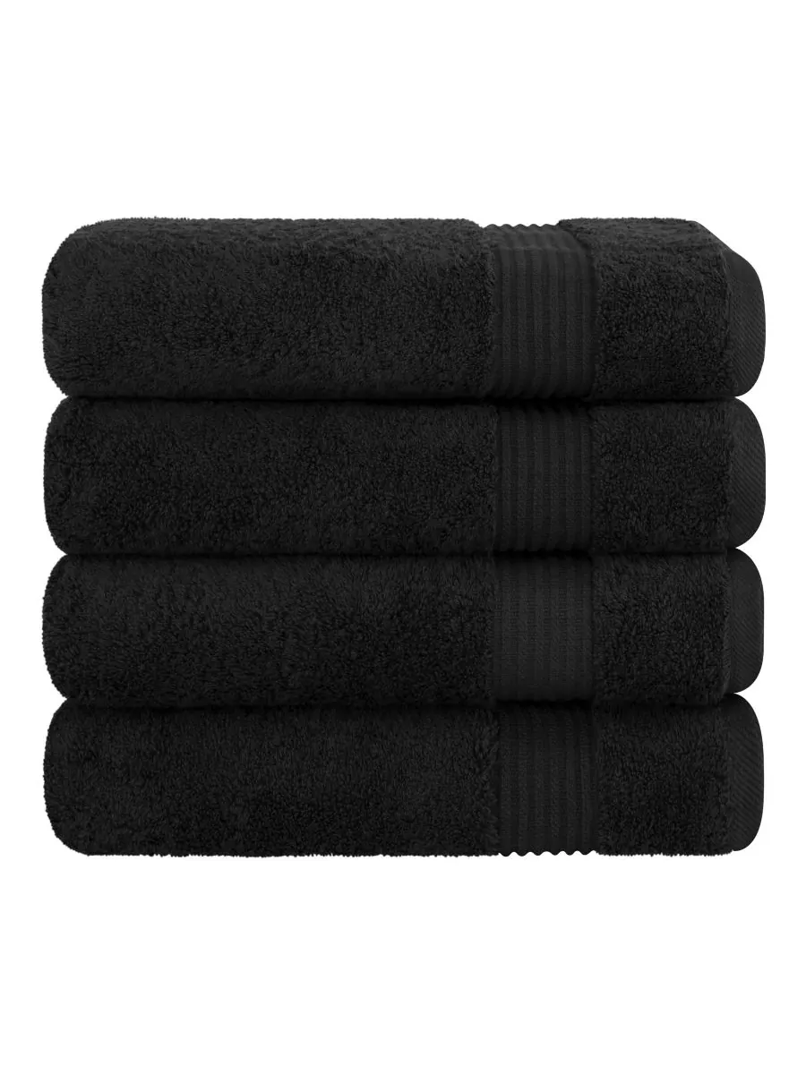 Набор банных полотенец Bekos Premium из 100% турецкого хлопка, 4 предмета American Soft Linen — изображение 5 из 5, черный