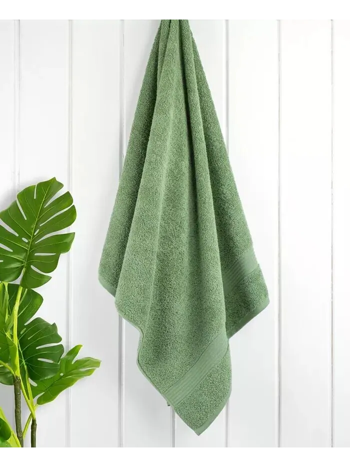 Набор банных полотенец American Soft Linen Bekos Premium из 100% турецкого хлопка, 4 шт — изображение 2 из 5, зеленый