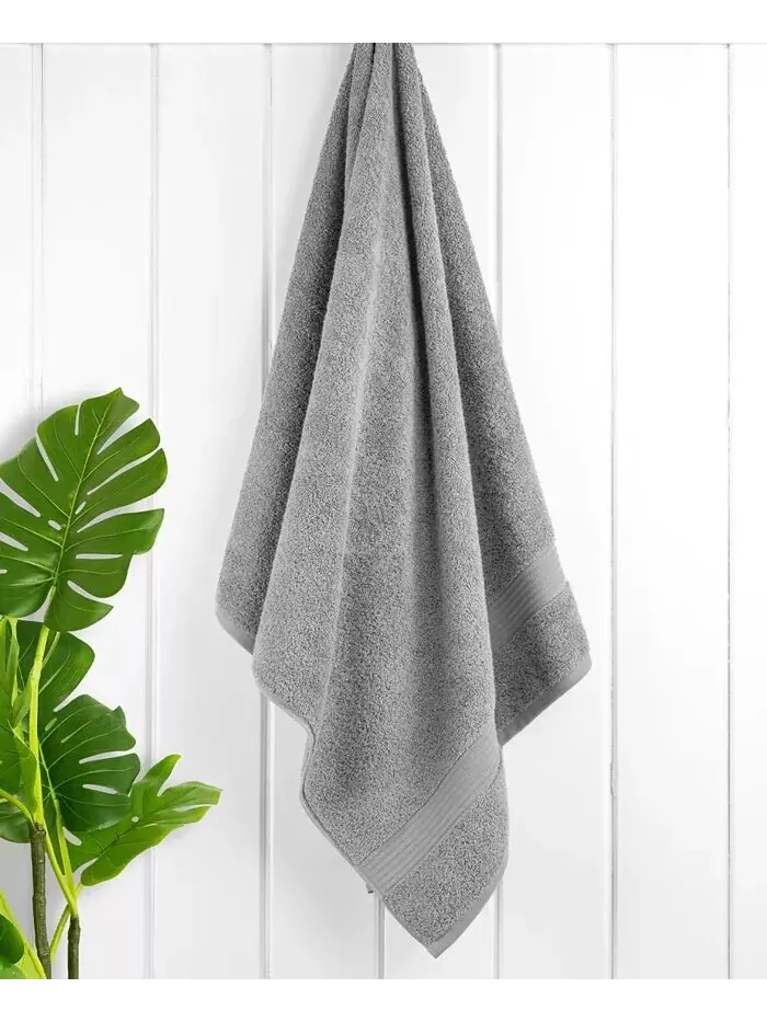 Набор банных полотенец American Soft Linen Bekos Premium из 100% турецкого хлопка, 4 шт — изображение 2 из 5, серый
