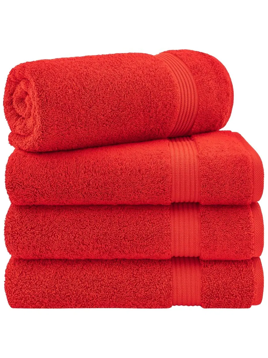 Набор банных полотенец Bekos Premium из 100% турецкого хлопка, 4 предмета American Soft Linen — изображение 1 из 5, красный