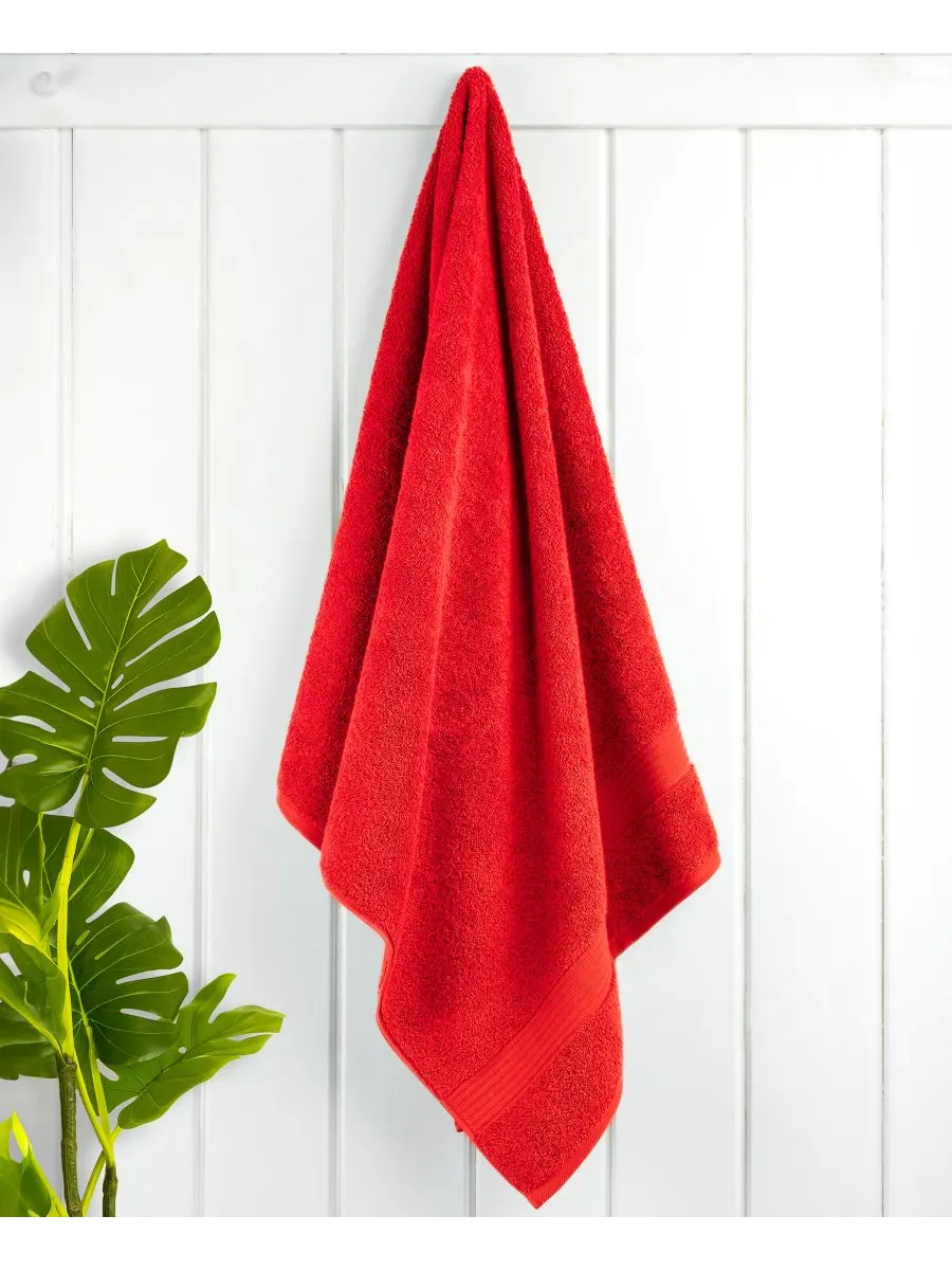 Набор банных полотенец Bekos Premium из 100% турецкого хлопка, 4 предмета American Soft Linen — изображение 2 из 5, красный