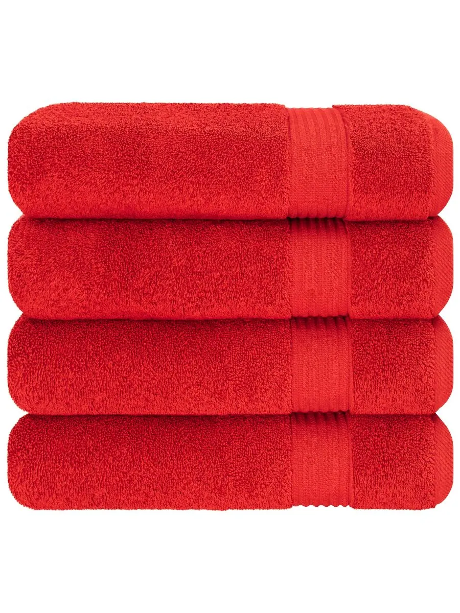 Набор банных полотенец Bekos Premium из 100% турецкого хлопка, 4 предмета American Soft Linen — изображение 5 из 5, красный