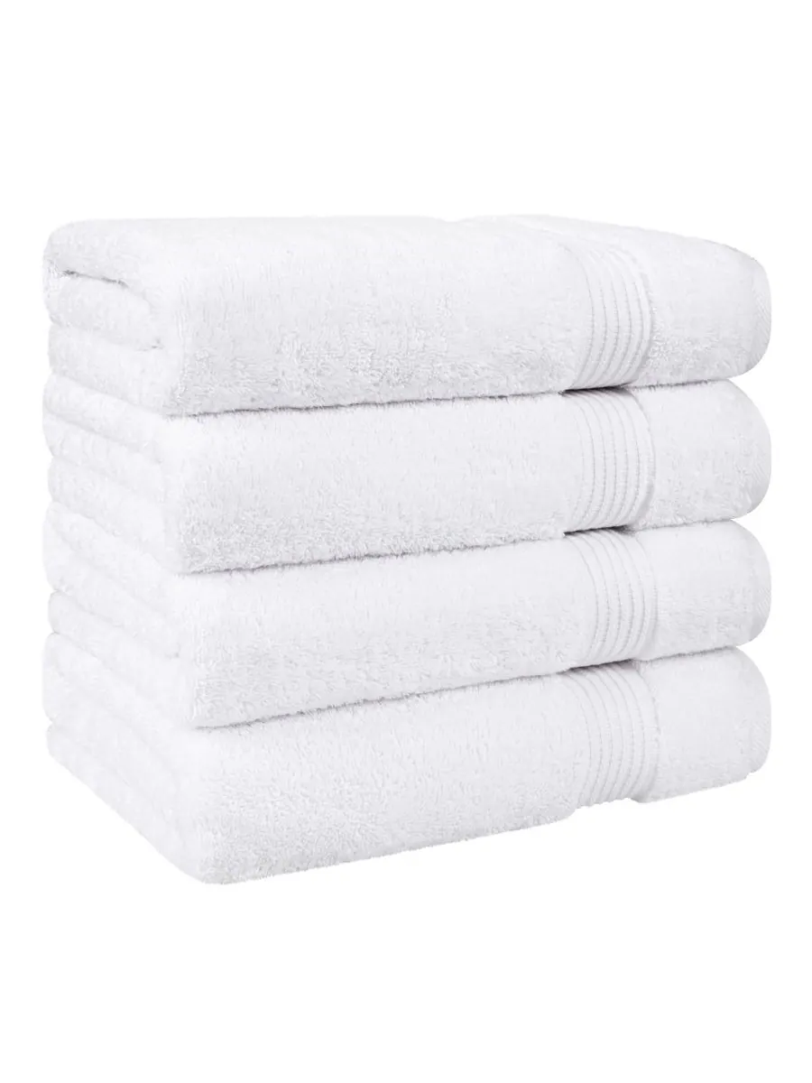 Набор банных полотенец Bekos Premium из 100% турецкого хлопка, 4 предмета American Soft Linen — изображение 4 из 5, белый