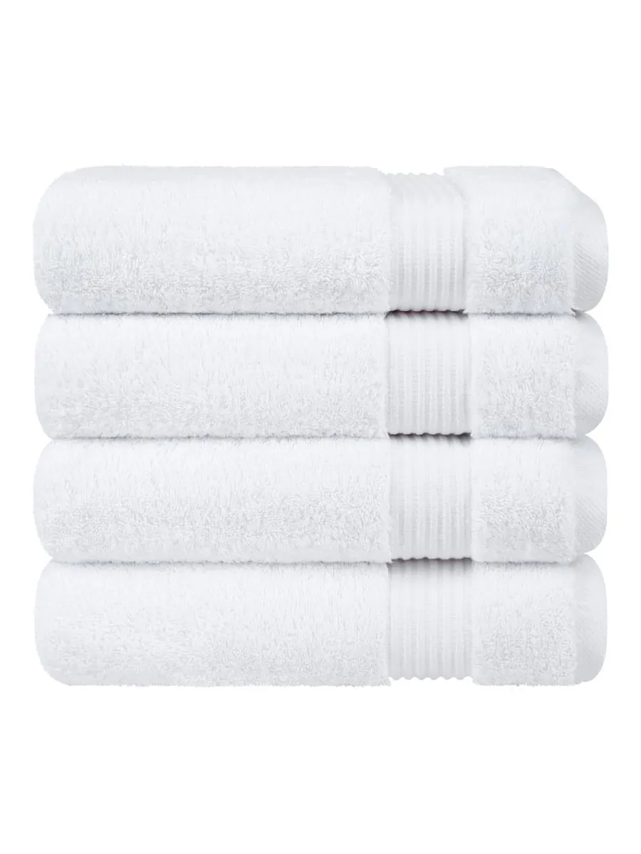 Набор банных полотенец Bekos Premium из 100% турецкого хлопка, 4 предмета American Soft Linen — изображение 5 из 5, белый