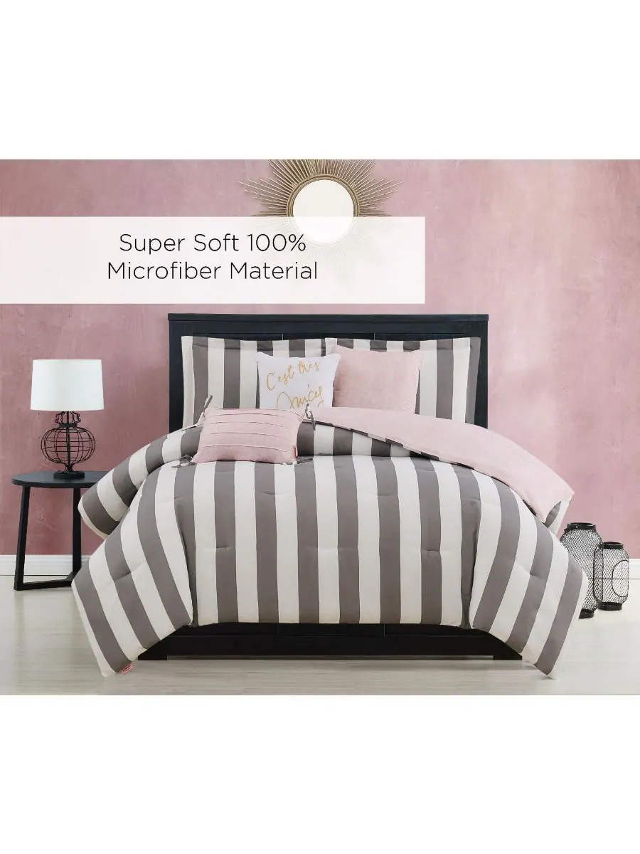 Комплект постельного белья Cabana Stripe, двусторонний, 5 предметов, размер Twin/Twin XL Juicy — изображение 1 из 5