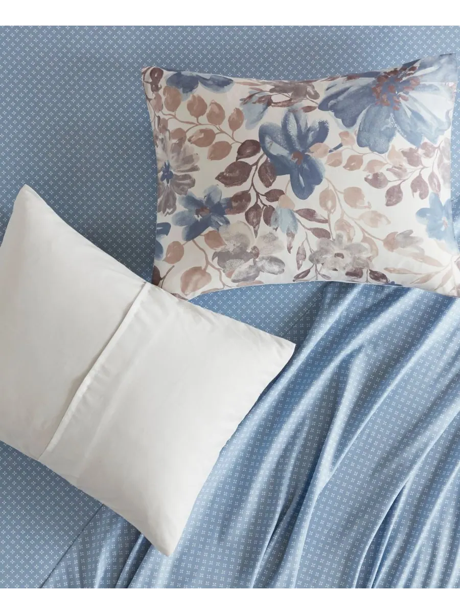 Комплект постельного белья Luna Floral, 7 предметов, размер Queen Madison Park Essentials — изображение 8 из 10, синий