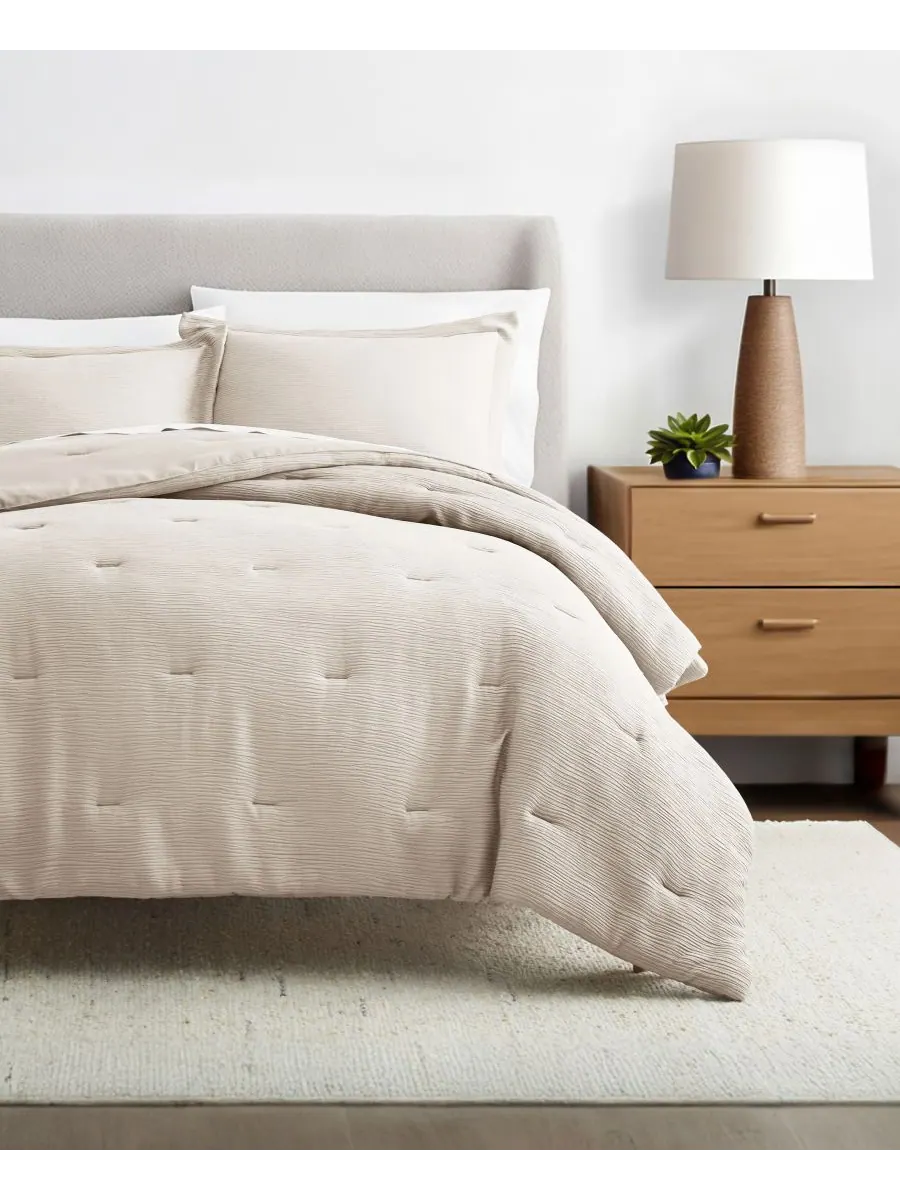 Комплект постельного белья Cloud Weave из 3 предметов, размер Twin/Twin XL ienjoy Home — изображение 1 из 6, бежевый