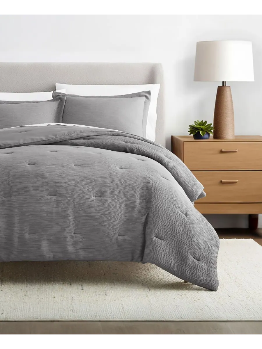 Комплект постельного белья Cloud Weave из 3 предметов, размер Twin/Twin XL ienjoy Home — изображение 1 из 6, туманный