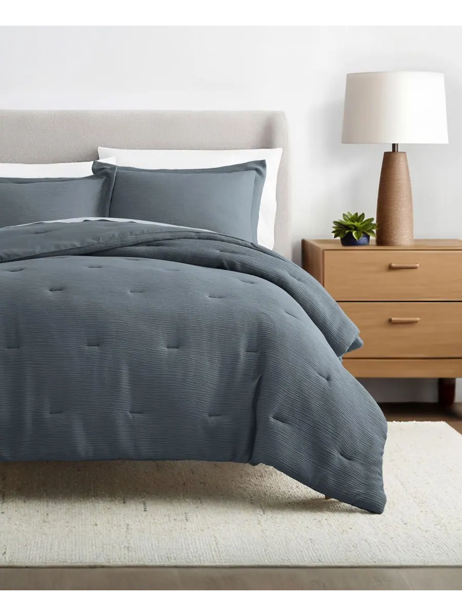 Комплект постельного белья Cloud Weave из 3 предметов, размер Twin/Twin XL ienjoy Home — изображение 1 из 6, синий