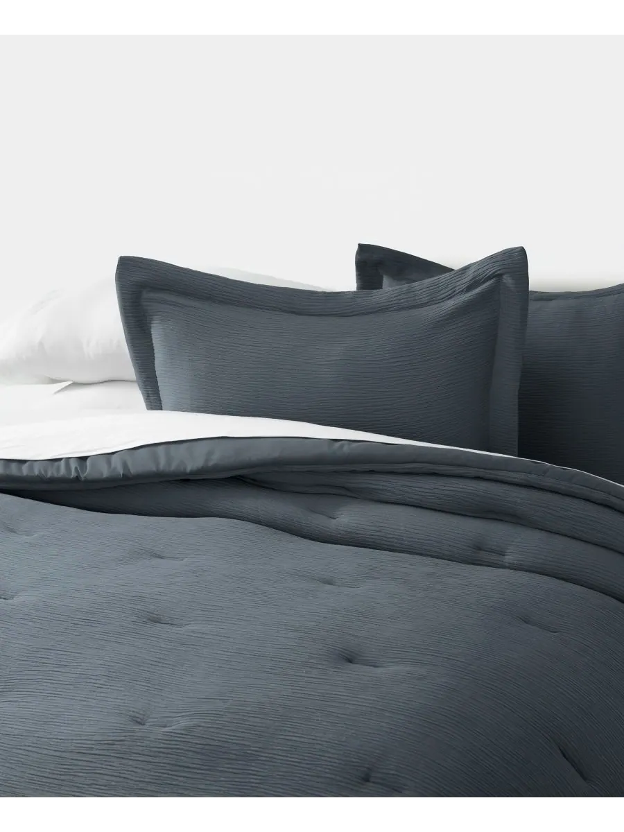 Комплект постельного белья Cloud Weave из 3 предметов, размер Twin/Twin XL ienjoy Home — изображение 5 из 6, синий