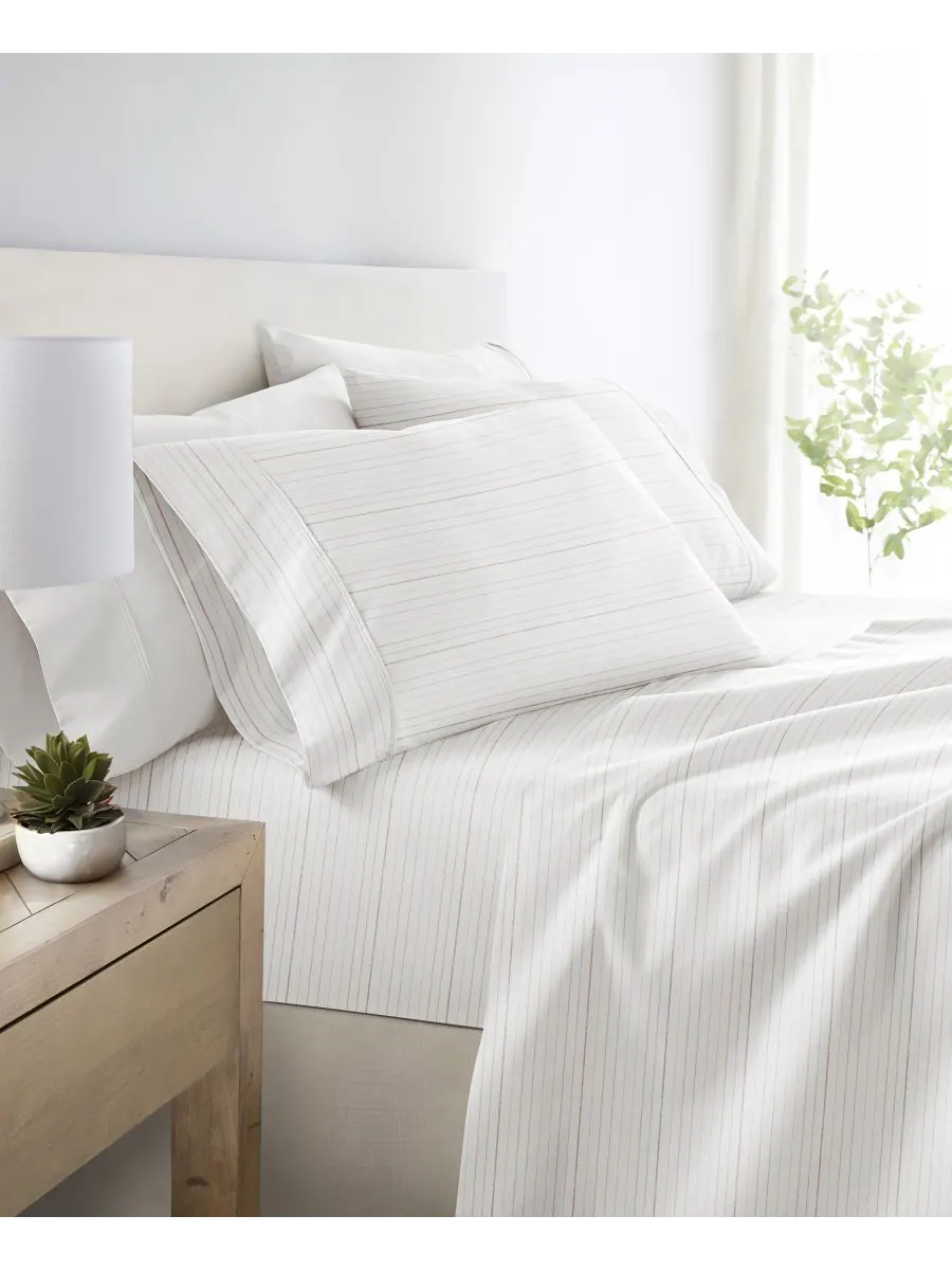 Комплект постельного белья Soft Lines из 4 предметов, размер Queen ienjoy Home — изображение 4 из 4, терракотовый