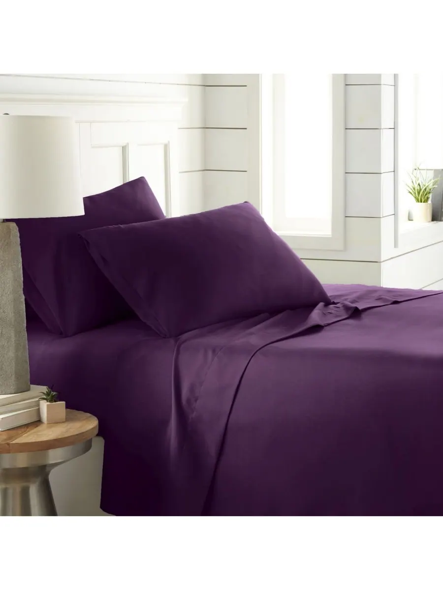 Комплект постельного белья Chic Solids Ultra Soft из 4 предметов, размер King Southshore Fine Linens — изображение 6 из 8