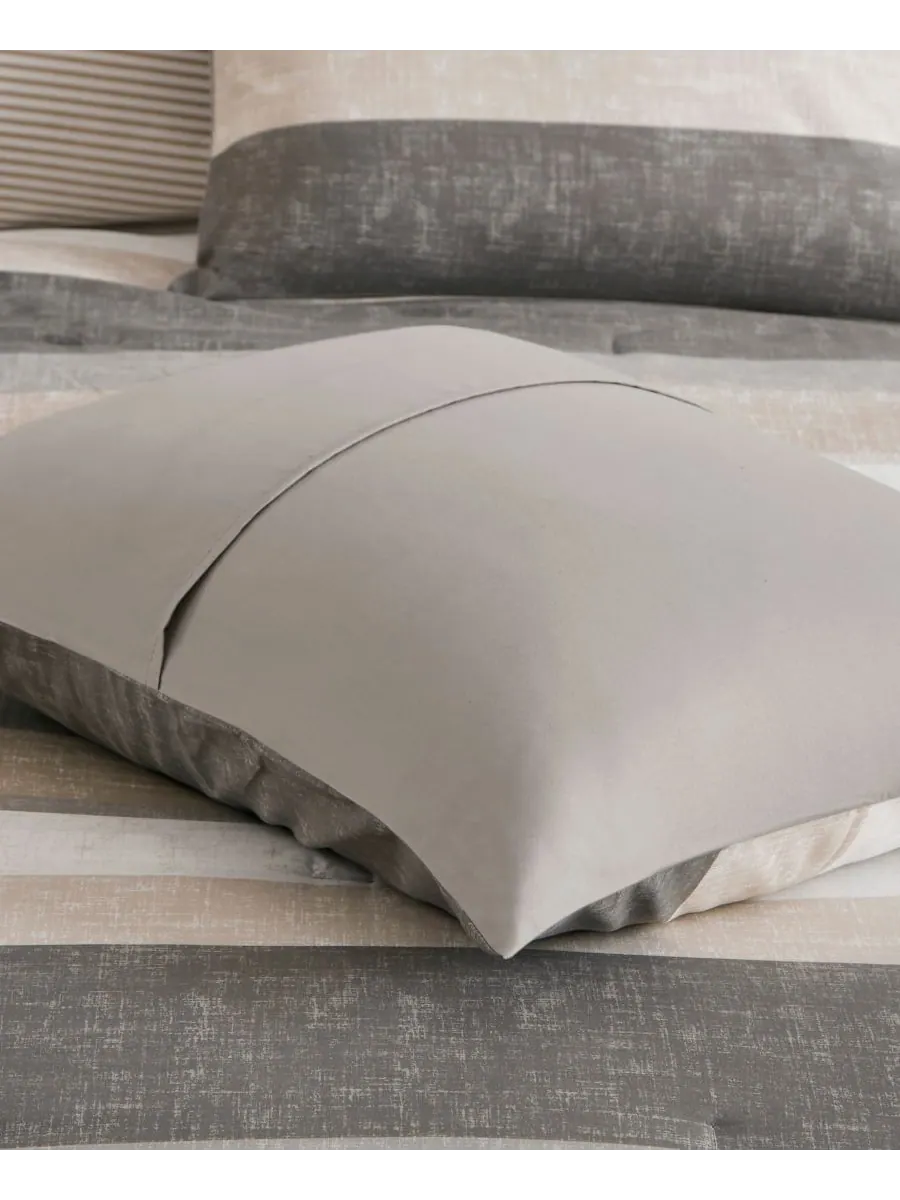 Комплект постельного белья Jaxon Wide Stripe из 5 предметов, размер Twin Madison Park Essentials — изображение 7 из 10, серый