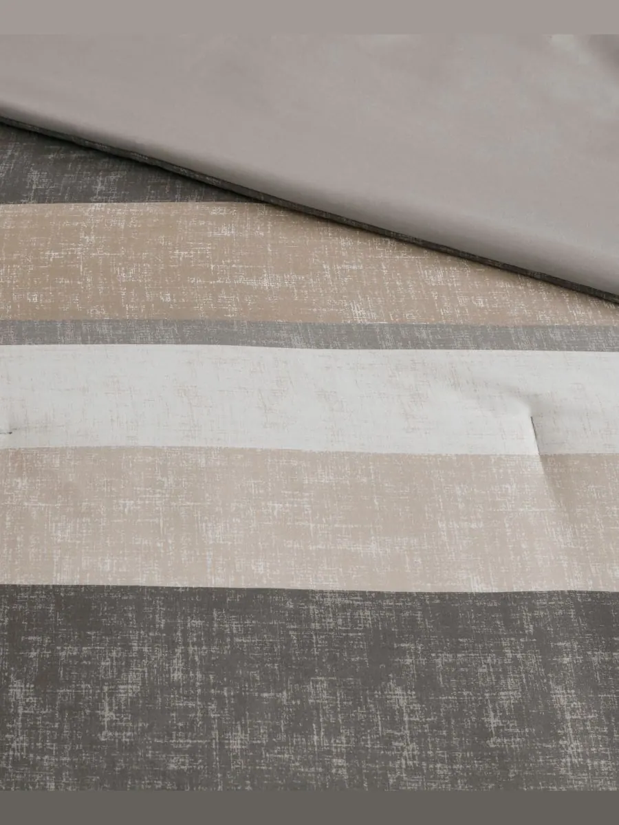 Комплект постельного белья Jaxon Wide Stripe из 5 предметов, размер Twin Madison Park Essentials — изображение 8 из 10, серый