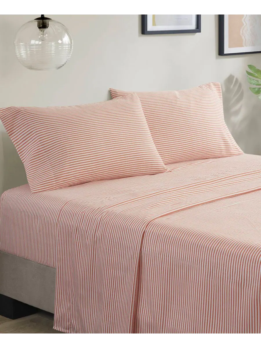 Комплект постельного белья Jaxon Wide Stripe, 5 предметов, размер Twin Madison Park Essentials — изображение 2 из 9, серый