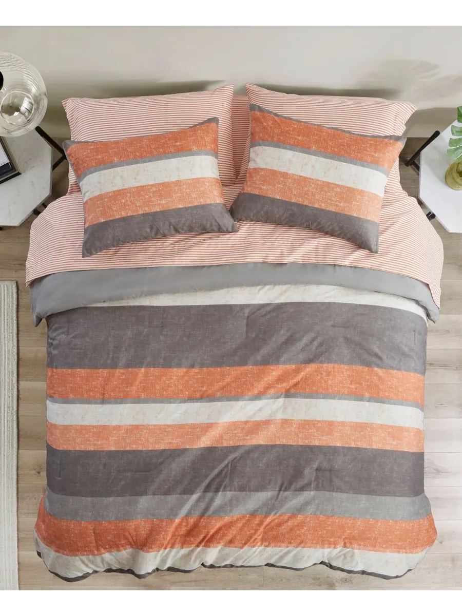 Комплект постельного белья Jaxon Wide Stripe, 5 предметов, размер Twin Madison Park Essentials — изображение 3 из 9, серый