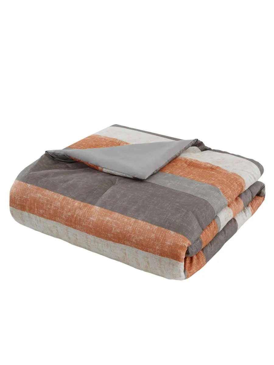 Комплект постельного белья Jaxon Wide Stripe, 5 предметов, размер Twin Madison Park Essentials — изображение 5 из 9, серый