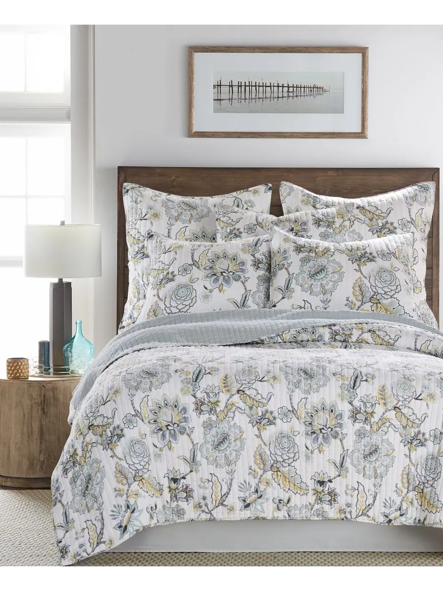 Двусторонний комплект постельного белья Ophelia из 3 предметов, размер Full/Queen Levtex — изображение 3 из 10, голубой
