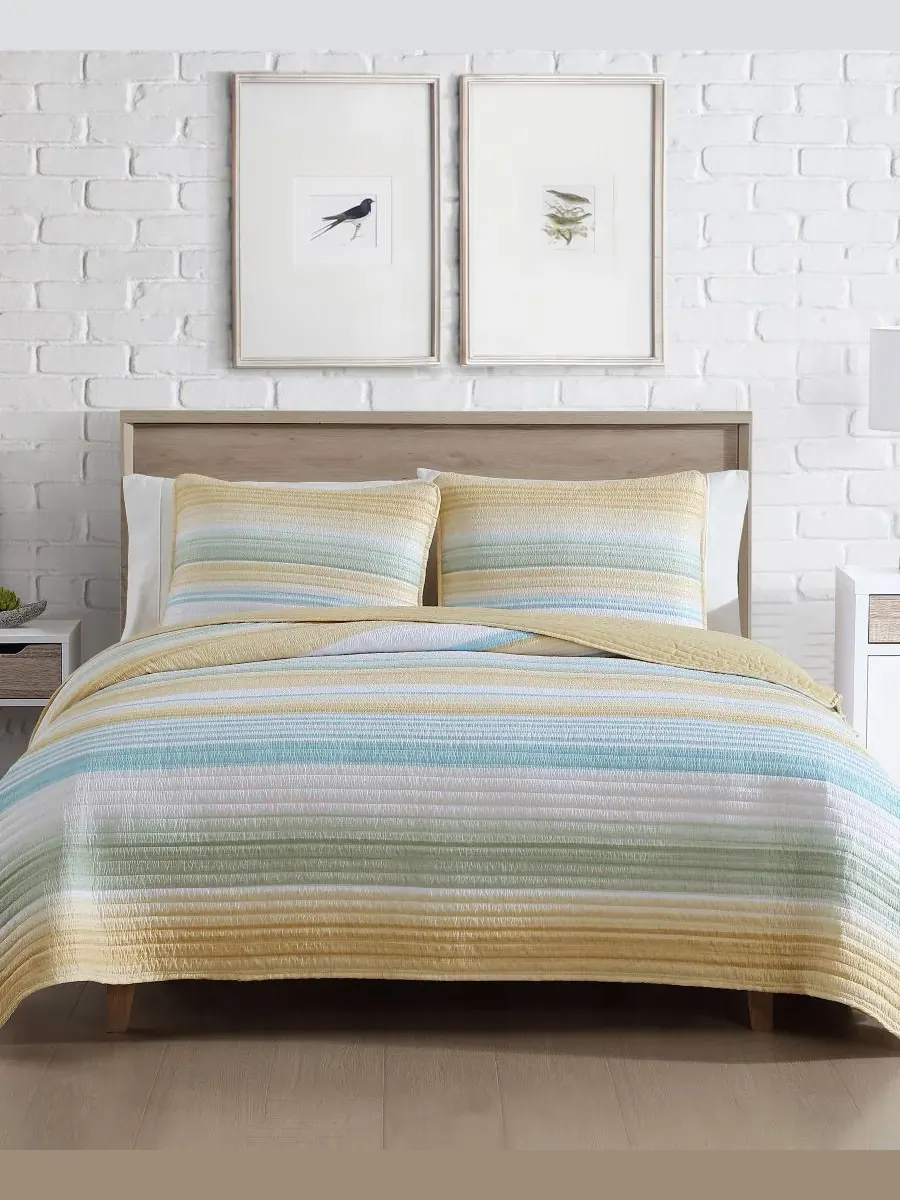 Комплект постельного белья Coralinn Stripe из 3 предметов, размер King Beatrice Home Fashions — зеленый
