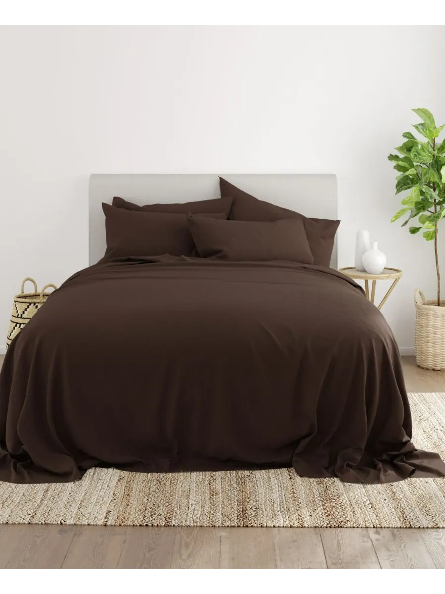 Комплект постельного белья Solids in Style из 6 предметов, размер Queen Ienjoy Home — изображение 2 из 6, шоколад